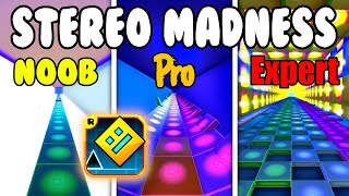 Geometry Dash - Stereo Madness - Noob vs Pro vs Expert (Fortnite Music Blocks)