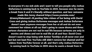 Me Telling Everyone Why Joshua Dufurrena Is Taking A Break From Doing YouTube Videos Until 2035