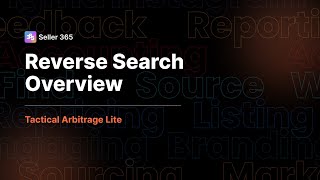 Tactical Arbitrage Lite - Reverse Search Overview