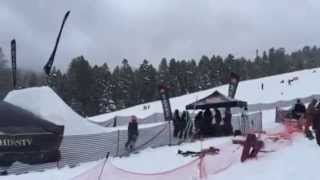 1/2 pipe snowboard jump at Angel Fire Ski Resort