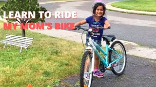 Learn To Ride My Mom's  Bike | Elizabeth C. Vlogs