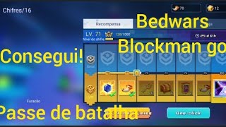 consegui o passe de batalha no bedwars Blockman go!