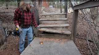 Fixing a deck at the Cabin