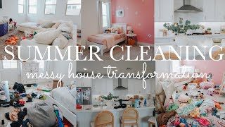 SUMMERTIME MESSY HOUSE TRANSFORMATION || CLEAN WITH ME || MESSY HOUSE CLEANING