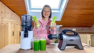 Making Celery Juice in the Hurom H70-FT vs the Omega MM1500