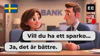 Easy Swedish Conversation – 💼 Banking Talk for Beginners (A2–B1)