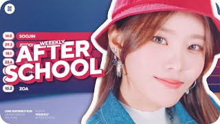 Weeekly - After School Line Distribution (Color Coded)