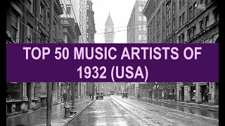 TOP 50 MUSIC ARTISTS OF 1932 USA B Crosby, L Armstrong, Mills Brothers, G Lombardo, R Vallee, R Etti