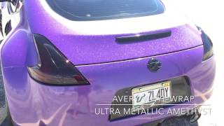 Nissan 370Z wrapped in Avery ultra metallic amethyst vinyl