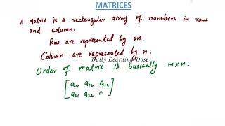 Matrics Definition and Order of matrices | Matrics class 10 | Matrix types | determinant | Adjoint |