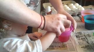 Jennah's first egg dyeing