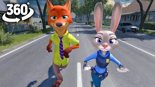 Zootopia Judy & Nick in Village ! | 360° VR Animation