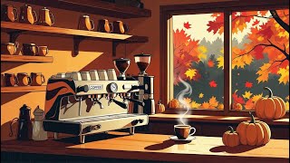Cozy Autumn Coffee Shop Lofi Ambience ☕🍂 Pumpkins, Warm Lighting & Relaxing Study Music