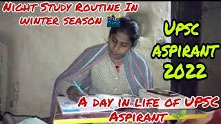 🌹Night Study Routine in winter season🌃| A day in life of UPSC Aspirant 🌱 | Study Vlog🌹