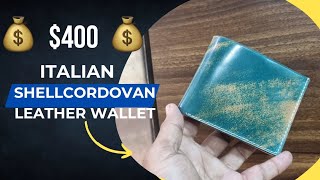 Shell cordovan leather wallet|shell cordovan leather|Handmade leather wallet |Italian leather wallet