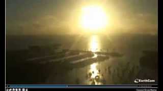 Sun dog, halo sun, chemtrail sky, weird clouds at sunrise 02-02-2014