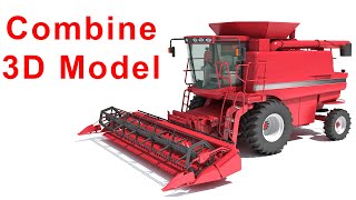 Combine Harvester 3D Model