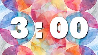 Pastel Circles Background | Silent Countdown Timer | 3 minutes