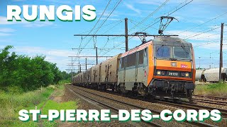Cabride : 140km/h de RUNGIS à TOURS, dernier train des PRIMEURS, le FRET le + rapide de FRANCE