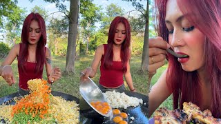 Amazing cooking rice fried with egg recipe