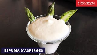 Green asparagus espuma made with a siphon