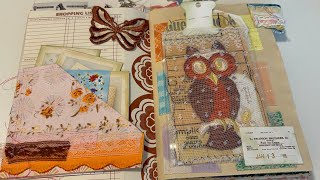 Junk journal with me | vintage sewing theme layout & Dec mail club opening 