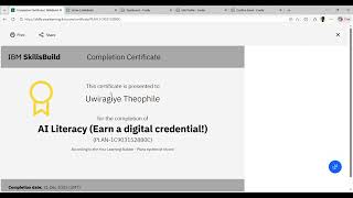 UKO UDAWUNIRODINGA CERTIFICATE YA AI LITERACY | AI Literacy Certificate download