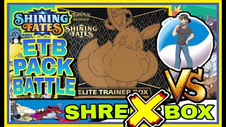 SHINING FATES ELITE TRAINER BOX PACK BATTLE! CHALLENGER? SHREXBOX AND SHINY! WINNER GETS CHARIZARD!