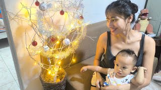 DIY CHRISTMAS TREE | TEACHING MY CHILD HOW TO MAKE CHRISTMAS TREE