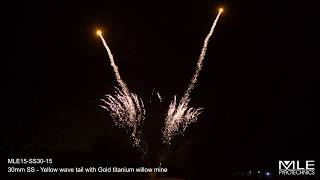 MLE15-SS30-15 - 30mm SS - Yellow wave tail with Gold titanium willow mine