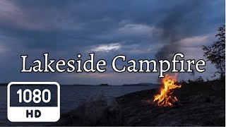 Relaxing Lakeside Campfire at Sunset | Nature White Noise | Ultra HD | Stress Relief & Deep Sleep