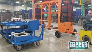 Topper Industrial  Mother Daughter w Lifted Daughters Cart, Fork Truck Free Cart Delivery System