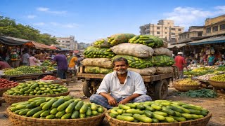 Cucumber import price in Bangladesh today at Mahasthan Wholesale Market in Bogra.
