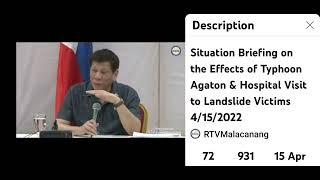 President Rodrigo Roa Duterte at Baybay City, Leyte. April 15,2022