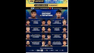 LIVE ONE Friday Fights 144: Chatpichit vs. Tubtimthong from Thailand via SouthWest Quincy MA US.