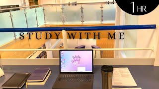 Study WITH ME at the Hospital Library 🏥🩺😷│1-hour Study Session│🎧 Calm Piano music + typing sounds