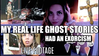 MY REAL LIFE PARANORMAL GHOST STORIES + EXORCISM  *live footage * haunting 3 generations