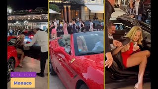 Cute brunette Russian women walking in Monaco#russianwomen, #fypシ゚viral, #fyp #monaco ,#billionaire