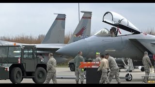 US Air National Guard F-15 Eagles at Leeuwarden airbase