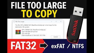 File Too Large to Copy" Error in Pendrive | Convert FAT32 to exFAT/NTFS Easily!