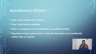 Maintenance testing