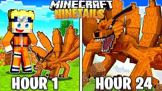 I Survived 24 HOURS as NINE TAILS in Minecraft