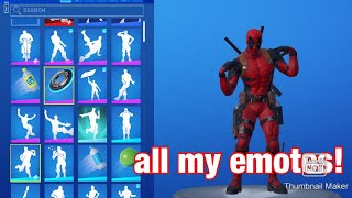 All my Emotes with Deadpool Skin - Fortnite
