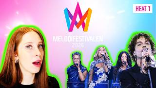 LET'S REACT TO MELODIFESTIVALEN HEAT 1 FINALISTS (SWEDEN EUROVISION 2026)