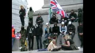 Syrians' freedom demo & "Anonymous" at Trafalgar Square.