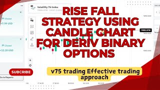 Rise Fall Strategy using Candle chart for Deriv Binary options  v75 trading Effective trading method