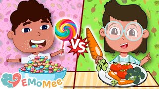 JUNK Food VS HEALTHY Food | Learn Healthy Eating For Kids | Good Habits | Kids Cartoon | EMoMee