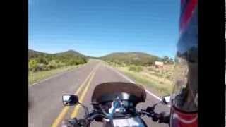 Moto Guzzi touring in Acoma Indian Nation, New Mexico.