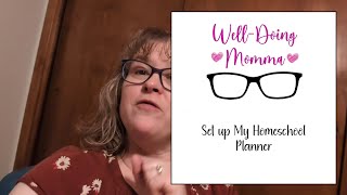 Set up my Large Family Homeschool Planner. Plum paper planner