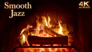 🔥 Crackling Fireplace & Smooth Jazz Music Ambience ⏐No. 1⏐ 4K Cozy Night Jazz Ambience